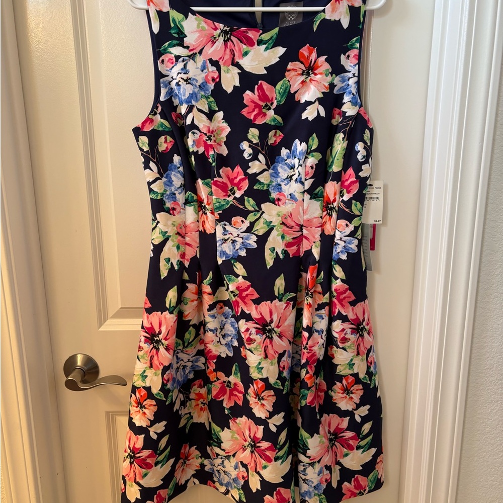 Vince Camuto Navy Floral Dress 1005